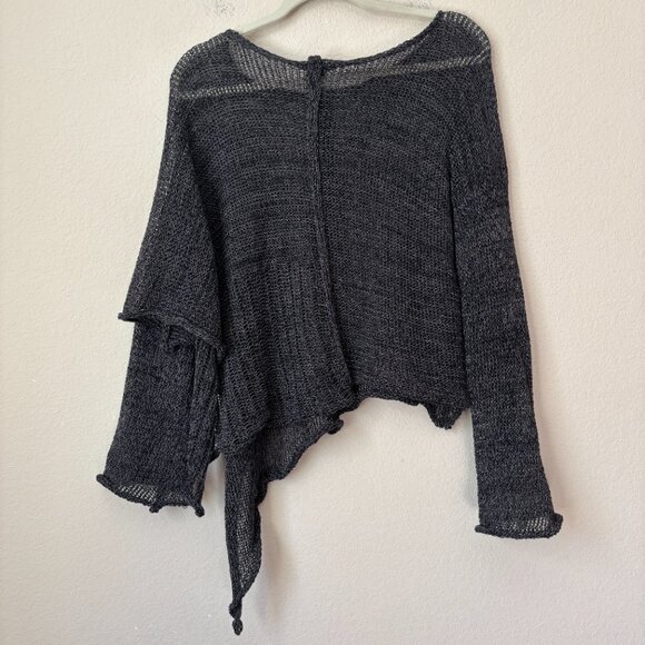 SKIF Lagenlook Artsy Asymmetrical Cut Slouchy Sweater Top - Picture 9 of 11